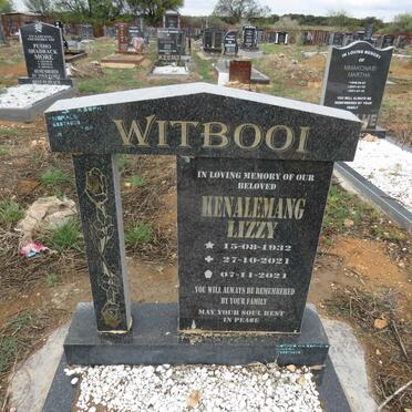 WITBOOI Kenalemang Lizzy 1932-2021