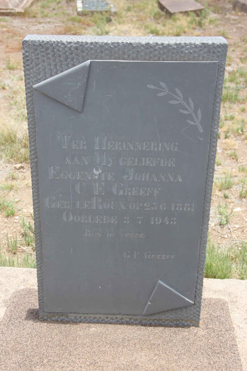GREEFF Johanna C.E. nee LE ROUX 1881-1943
