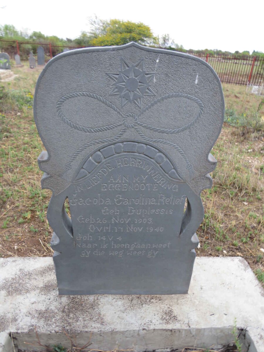 RETIEF Jacoba Carolina nee DU PLESSIS 1903-1940