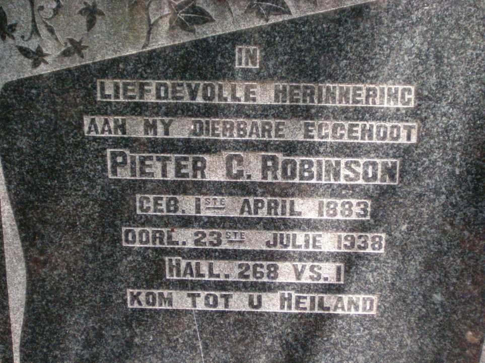 ROBINSON Pieter C. 1883-1938