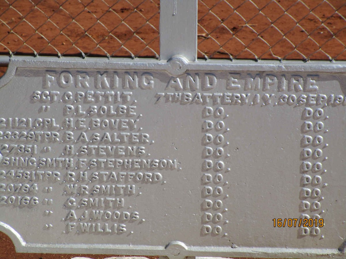 11. Memorial plaque - 7th Battery I.Y.   30.09.1901