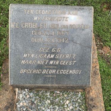 GROBLER W.E. nee VAN ROOYEN 1867-1942