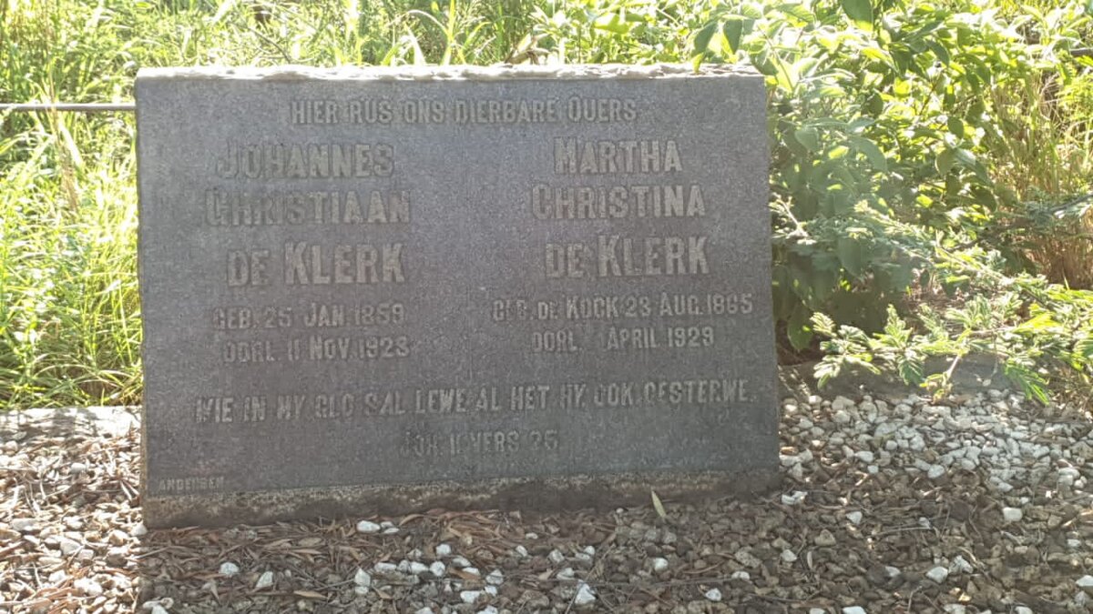 KLERK Johannes Christiaan, de 1859-1923 &amp; Martha Christina DE KOCK 1865-1929
