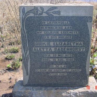 BADENHORST Dirkie Elizabetha Aletta 1875-1946