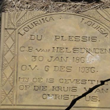 PLESSIS Johannes Christiaan, du 1859-1935 &amp; Lourika Louisa VAN HELSDINGEN 1862-1936 