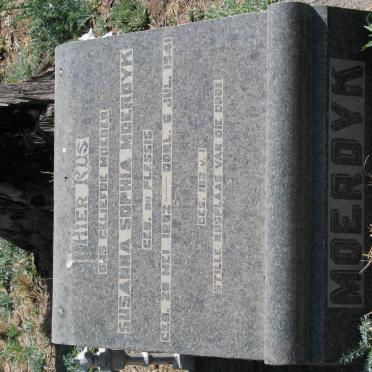 MOERDYK Susanna Sophia nee DU PLESSIS 1892-1941