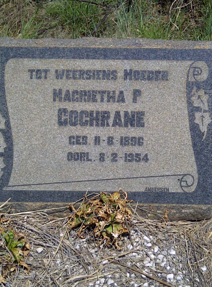 COCHRANE Magrietha P. 1896-1954