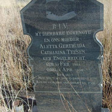 TEESEN Aletta Gertruida Catharina nee ENGELBRECHT 1884-1930
