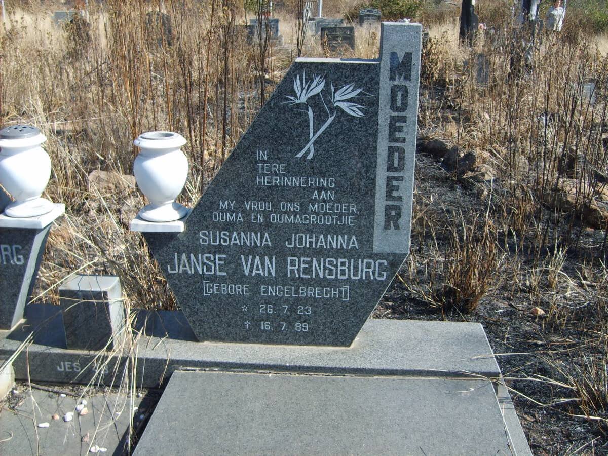 RENSBURG Susanna Johanna, Janse van nee ENGELBRECHT 1923-1989