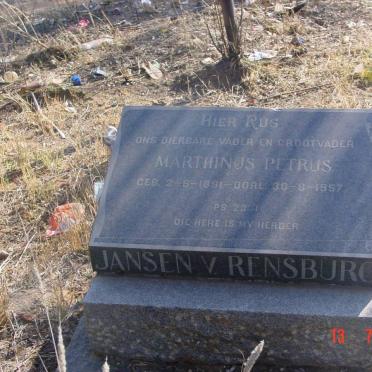 RENSBURG Marthinus Petrus, Jansen van 1891-1957