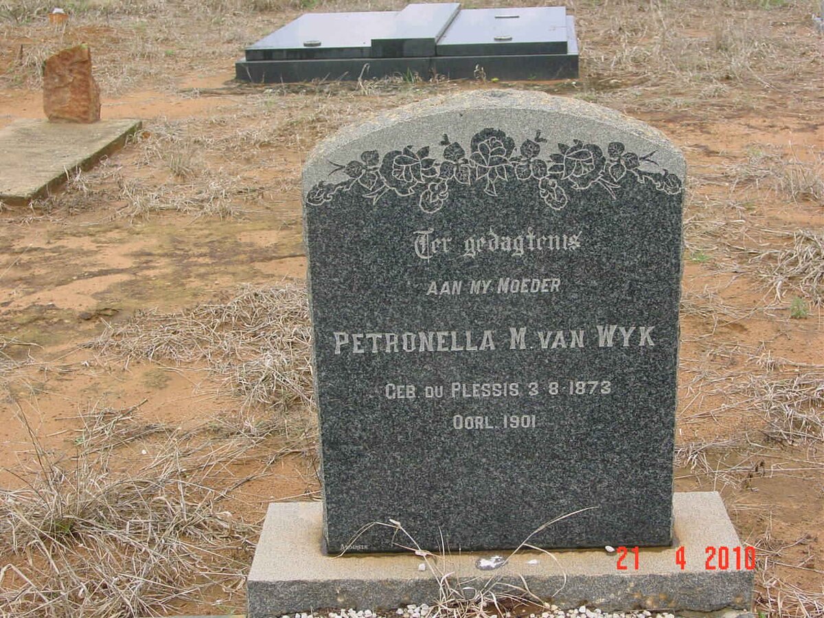 WYK Petronella M., van nee DU PLESSIS 1873-1901