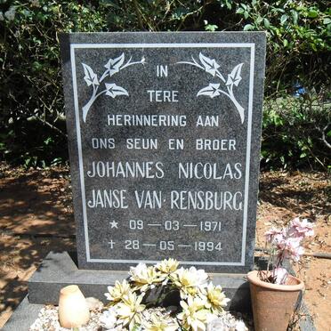 RENSBURG Johannes Nicolas, Janse van 1971-1994