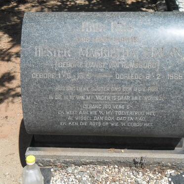 MALAN Hester Magrieta nee JANSE VAN RENSBURG 1905-1969