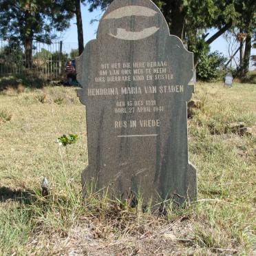 STADEN Hendrina Maria, van 1921-1941