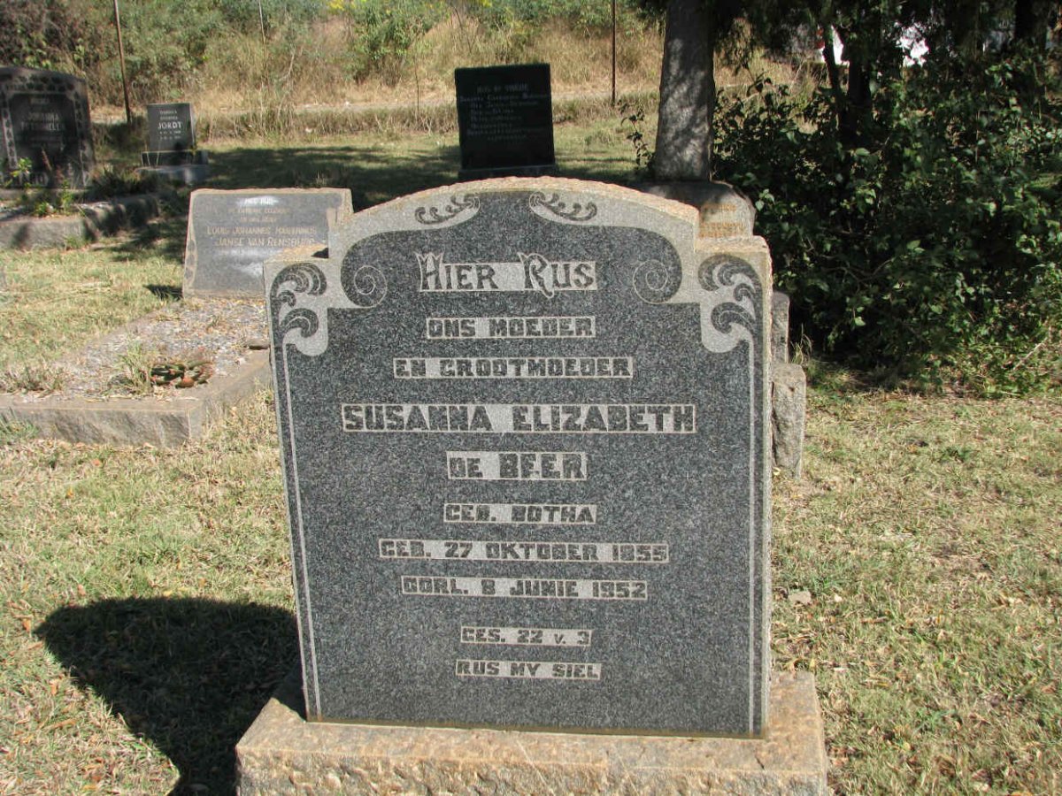 BEER Susanna Elizabeth, de nee BOTHA 1855-1952