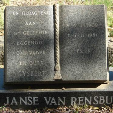 RENSBURG Gysbert, Janse van 1909-1981