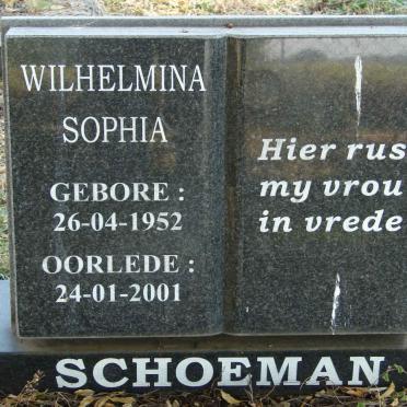 SCHOEMAN Wilhelmina Sophia 1952-2001
