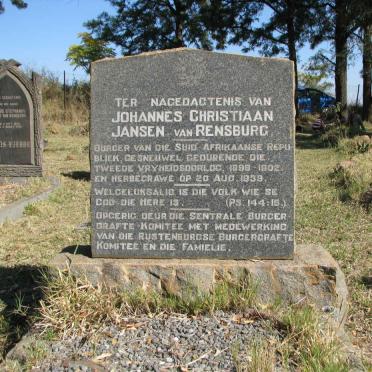 RENSBURG Johannes Christiaan, Jansen van  -1902