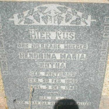 BOTHA Hendrina Maria geb. PRETORIUS 1869-1948