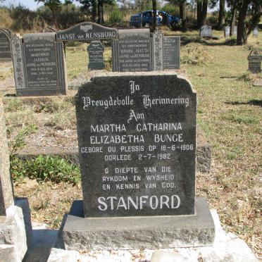 STANFORD Martha Catharina Elizabetha Bunge nee DU PLESSIS 1906-1982
