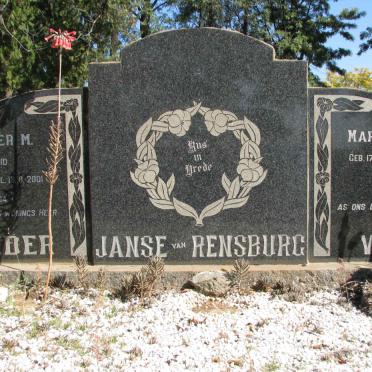 RENSBURG Marthinus D.J., Janse van 1907-1964 &amp; Hester M. 1910-2001