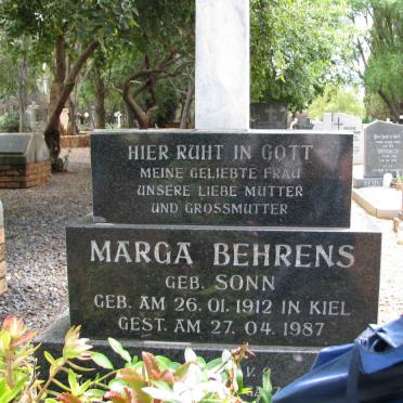BEHRENS Marga nee SONN 1912-1987