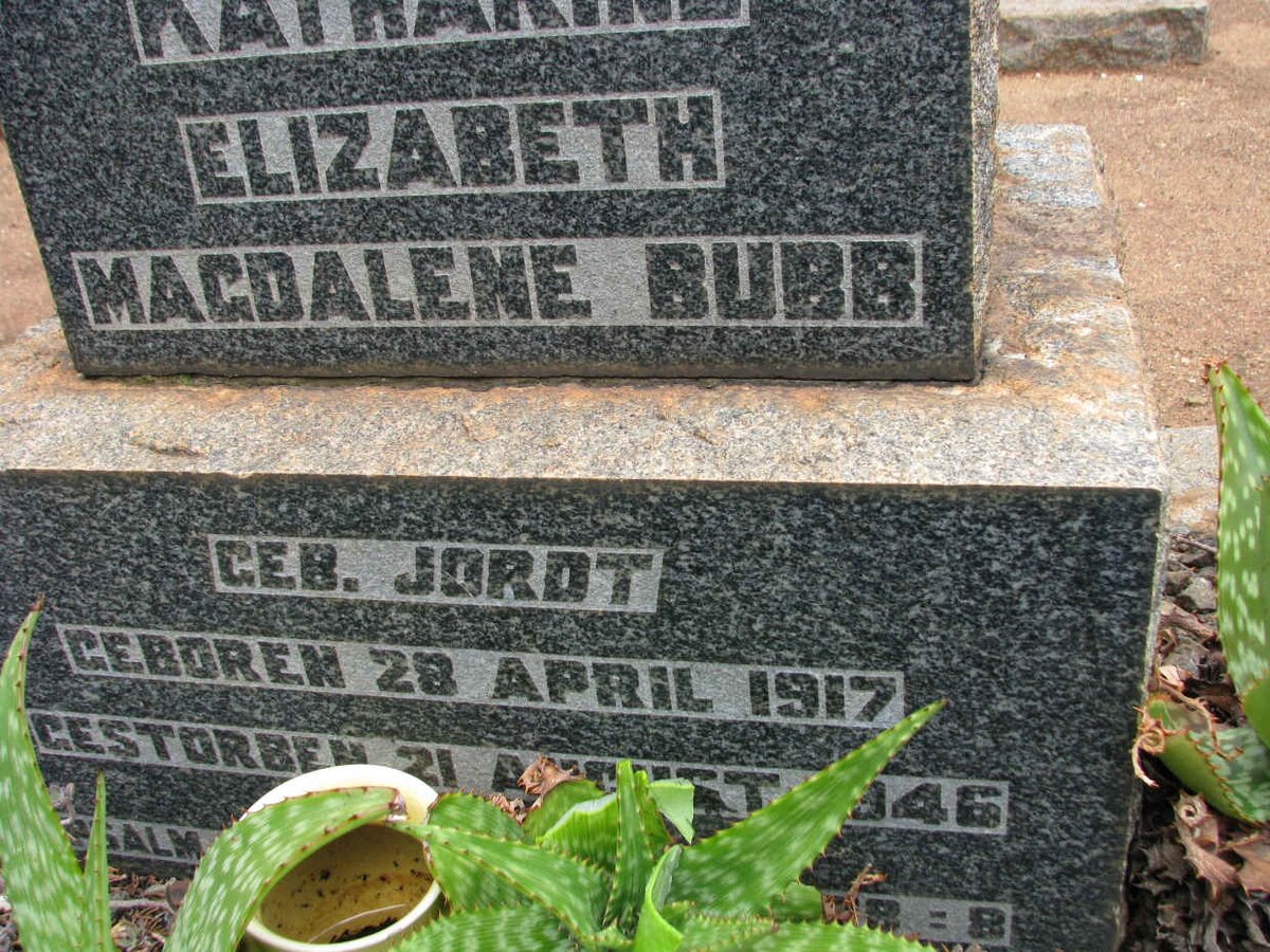 BUBB Katharine Elizabeth Magdalene nee JORDT 1917-1946