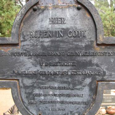 GLATTHAAR Wilhelmine nee BRANDT 1935-1915 :: GLATTHAAR Wilhelmine 1875-1922