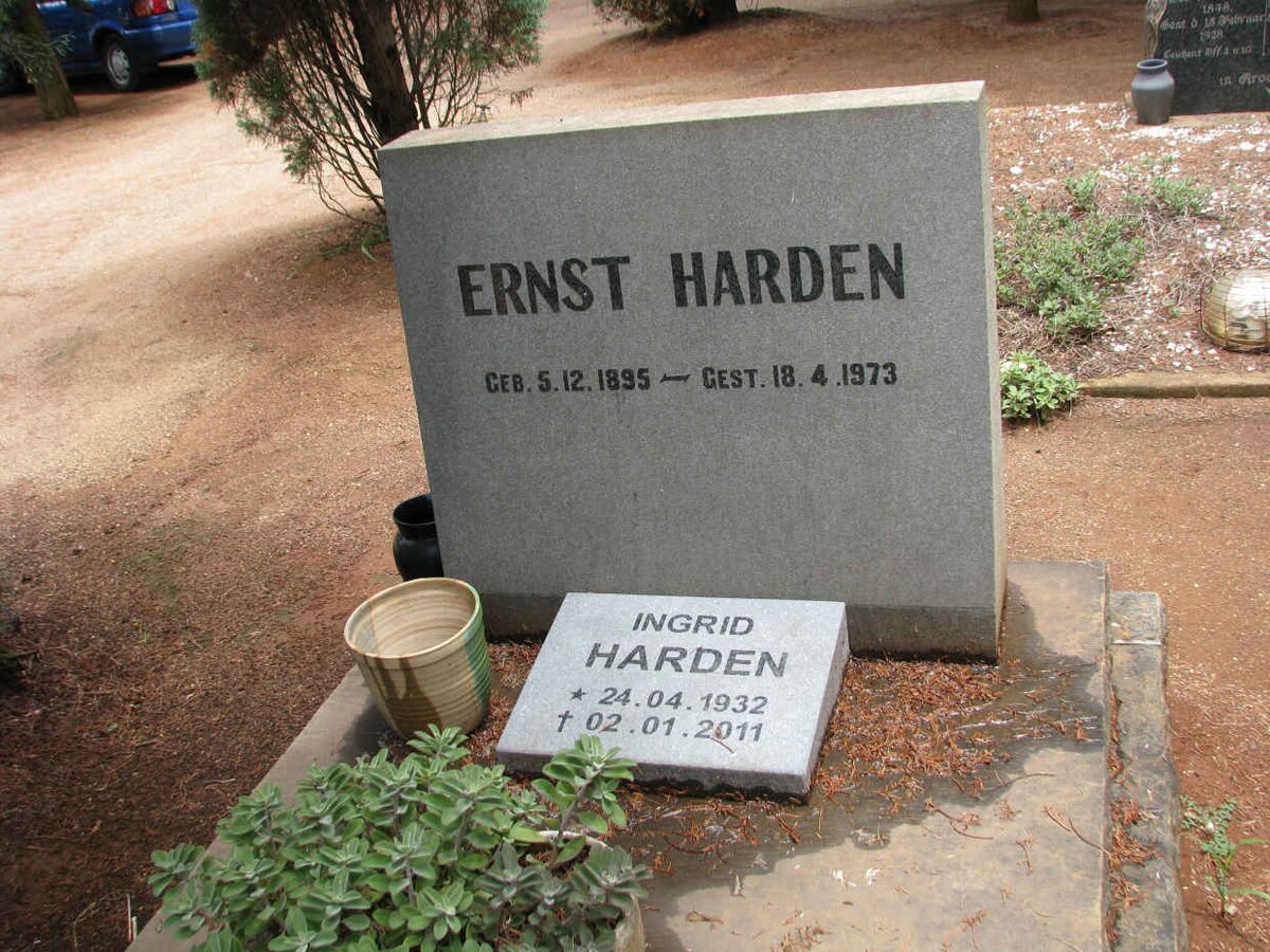 HARDEN Ernst 1895-1973 :: HARDEN Ingrid 1932-2011