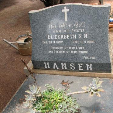 HANSEN Eliesabeth S.M. 1892-1965