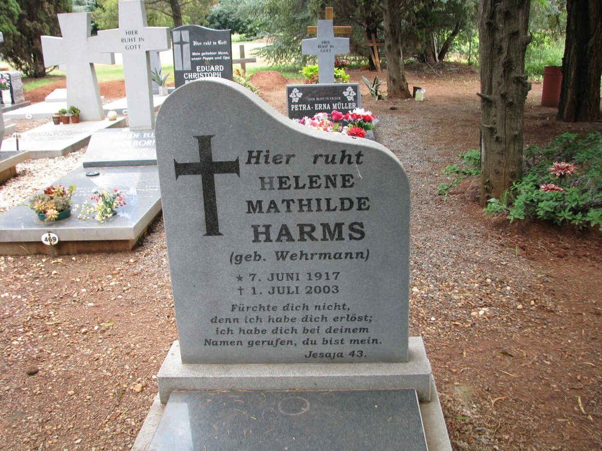 HARMS Helene Mathilde nee WEHRMANN 1917-2003