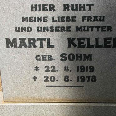 KELLER Martl nee SOHM 1919-1978