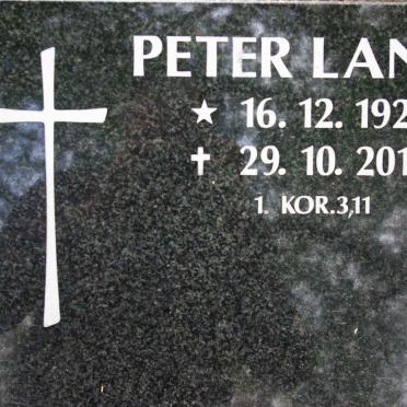 LANGE Peter 1928-2013