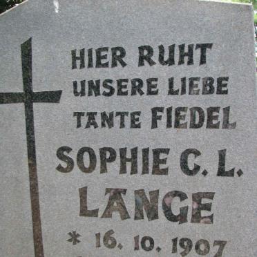 LANGE Sophie C.L. 1907-1986