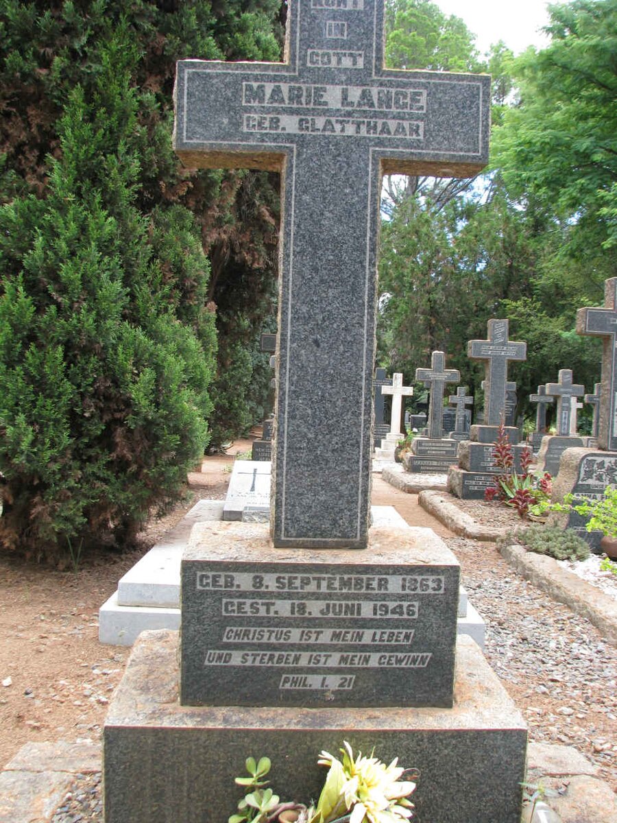 LANGE Marie nee GLATTHAAR 1863-1946