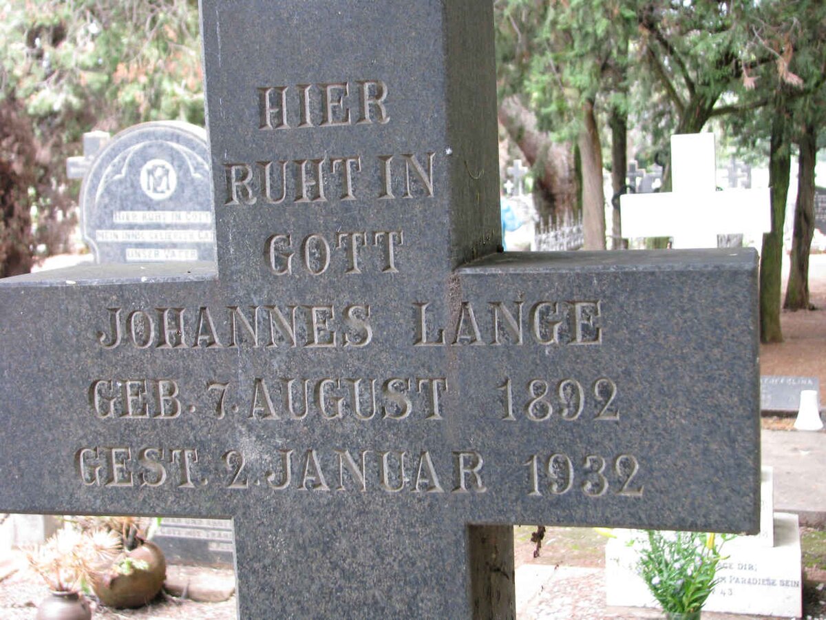 LANGE Johannes 1892-1932