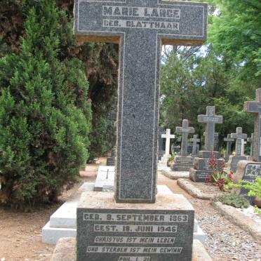 LANGE Marie nee GLATTHAAR 1863-1946