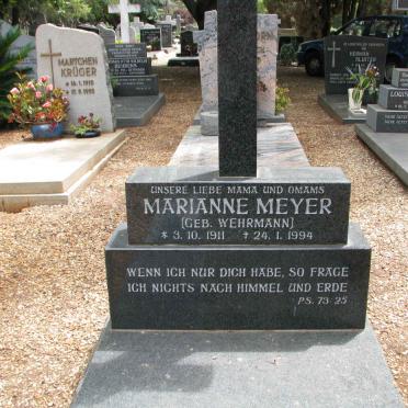 MEYER Marianne nee WEHRMANN 1911-1994