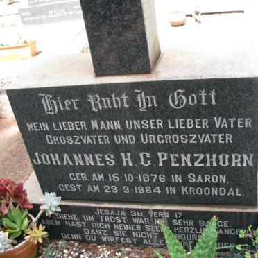 PENZHORN Johannes H.C. 1876-1964