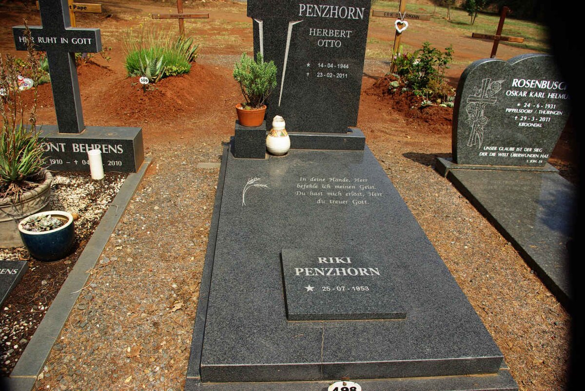 PENZHORN Herbert Otto 1944-2011 &amp; Riki 1953-