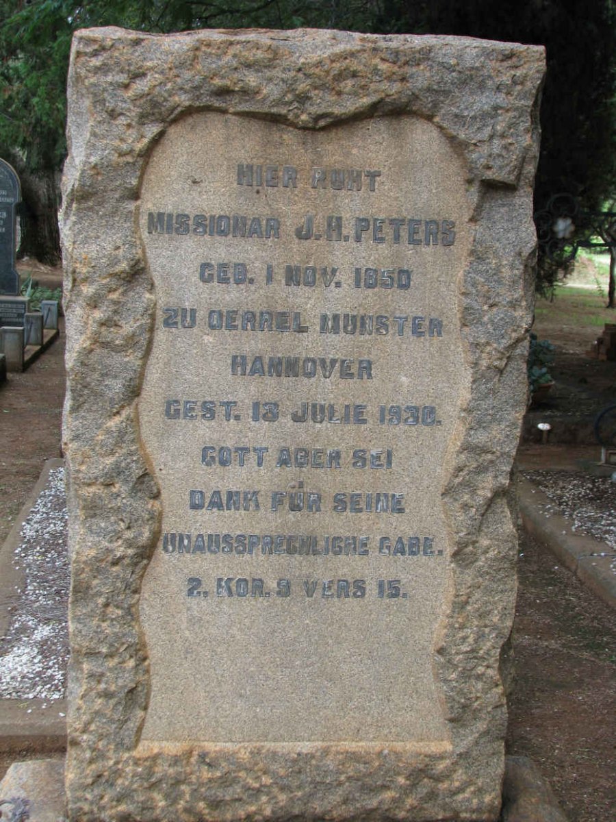 PETERS J.H. 1850-1936