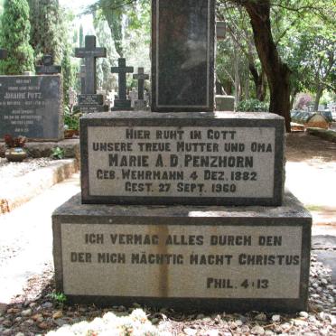 PENZHORN Marie A.D. nee WEHRMANN 1882-1960