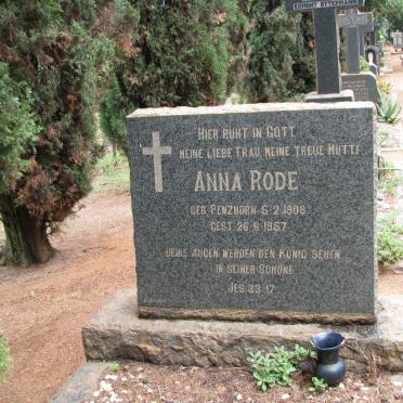 RODE Anna nee PENZHORN 1908-1957