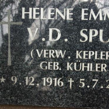 SPUY Helene Emma, v.d, voorheen KEPLER nee KÜHLER 1916-2011