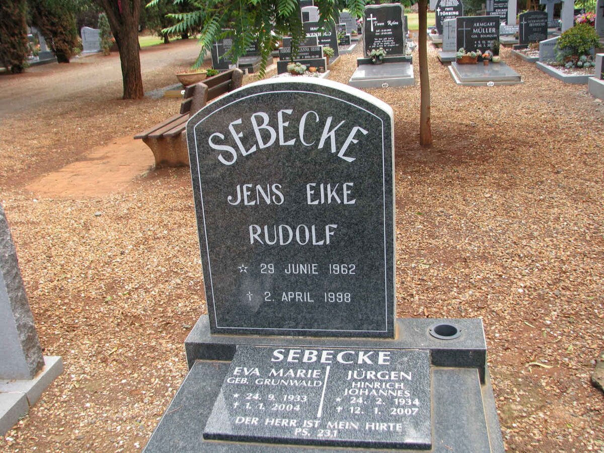 SEBECKE Jurgen Hinrich Johannes 1934-2007 &amp; Eva Marie GRUNWALD 1933-2004