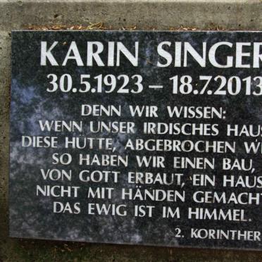 SINGER Karin 1923-2013