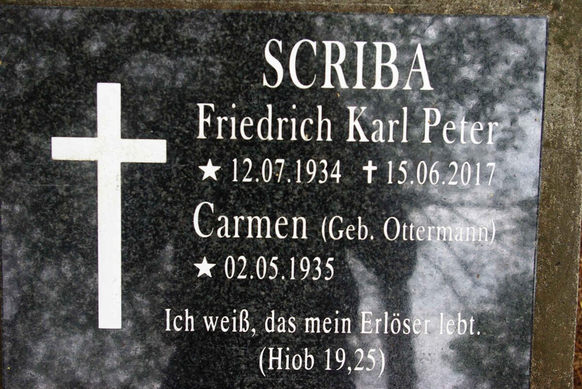SCRIBA Friedrich Karl Peter 1934-2017 &amp; Carmen OTTERMANN 1935-