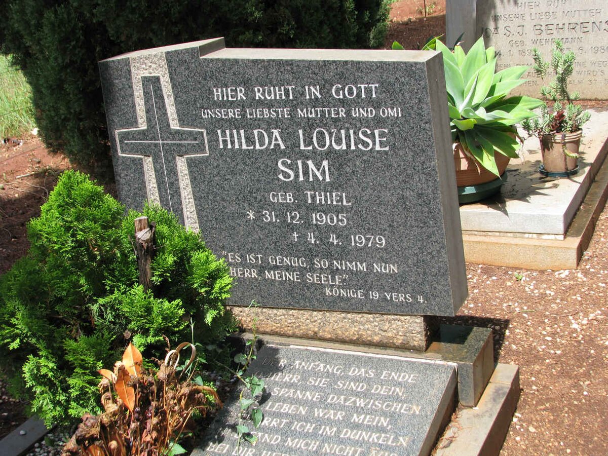 SIM Hilda Louise nee THIEL 1905-1979