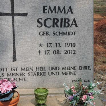 SCRIBA Emma nee SCHMIDT 1910-2012