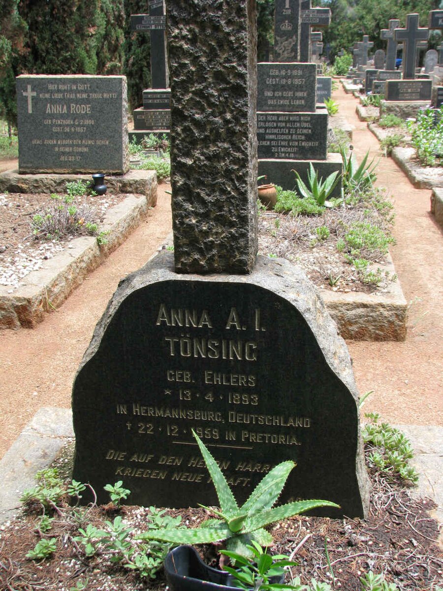 TONSING Anna A.I. nee EHLERS 1893-1959